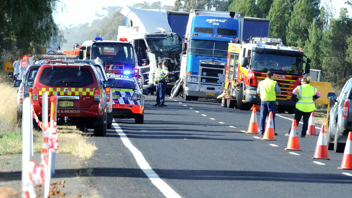 Road closed after two trucks collide on Friday morning
