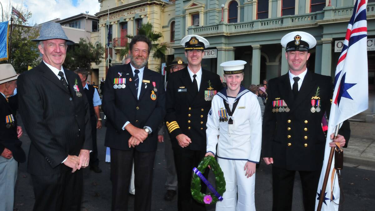 ANZAC DAY: Alan Ralston, David Cantwell, Greg Laxton, Mitch Anderson and Andrew Edwards