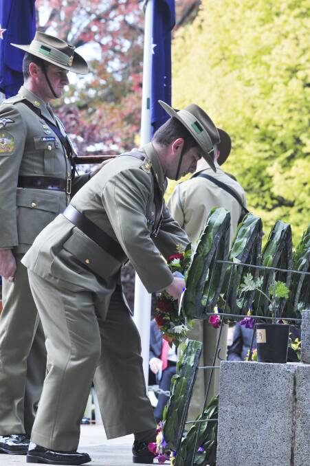 ANZAC DAY: Lieutenant Colonel Anthony Ang and Warrant Officer 1st Class Brad Doyle from 1/19th Batallion