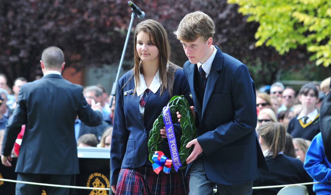 ANZAC DAY: Maddie Kent and Zac Pearson from Orange Christian School
