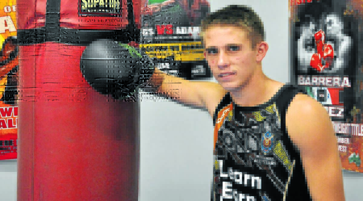 PUNCH ABOVE: Brock Campbell has been named in the NSW under 16s boxing team to compete at the National Championships in April. Photo: MATT FINDLAY. 0218brock1