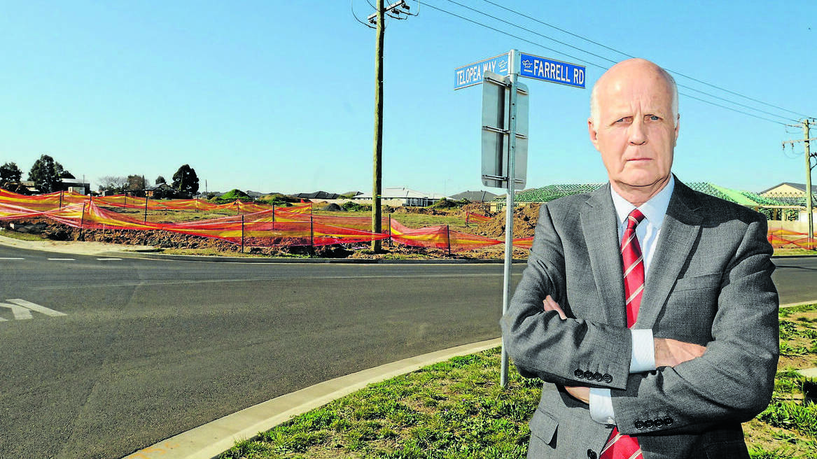 TAKEAWAY REPEATS: Developers will again try to rezone vacant land on the corner of Farrell Road and Telopea Way to make way for a KFC and service station, despite opposition from Cr Neil Jones and his fellow councillors.