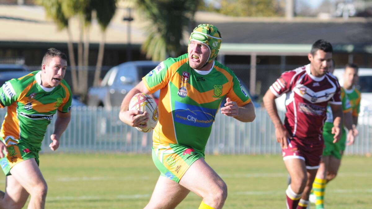 PROPPING CYMS UP: Mercurial prop Cam Jones (pictured) come into the green and golds' starting side against Bathurst Panthers, for the suspended Simon Osborne. Photo: JUDE KEOGH 0517cyms14