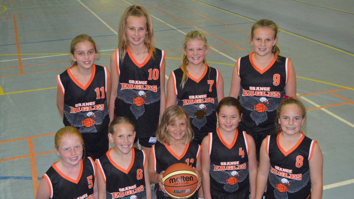 WONDER WOMEN: Orange's under-12 girls' side will turn out in their first WJL finals series this weekend; (back, from left) Maya Thompson, Rachel Masling, Sage Annis-Brown, Lucy Cook, (front, from left) Zahli Bennett, Ainsley Holmes, Keeley Holmes, Lily Magill, Sami Harvey. Photo: MATT FINDLAY                                                                                                  0505mfgirlsbball