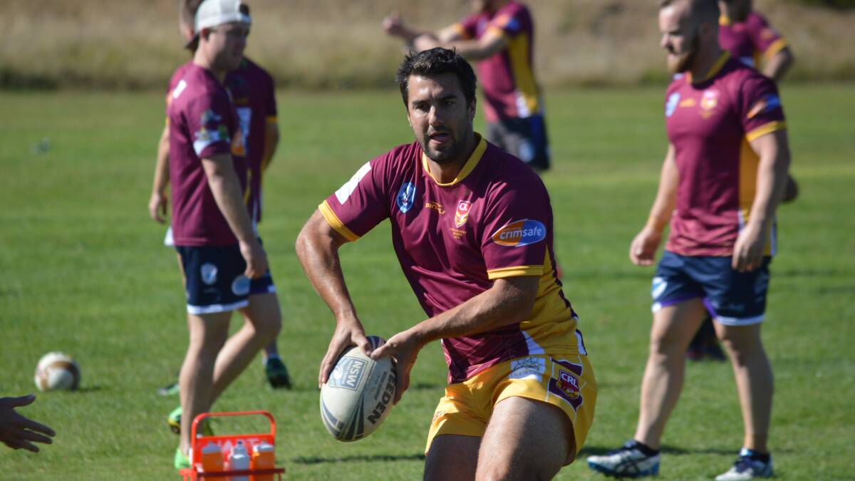 NSW STATE OF MIND: Country lock Ben Wrigley and his teammates were put through their paces at ANZAC Park on Wednesday, in the lead up to Thursday's NSWPRL clash against their City counterparts. Photo: MATT FINDLAY 0427mfcountrycop1