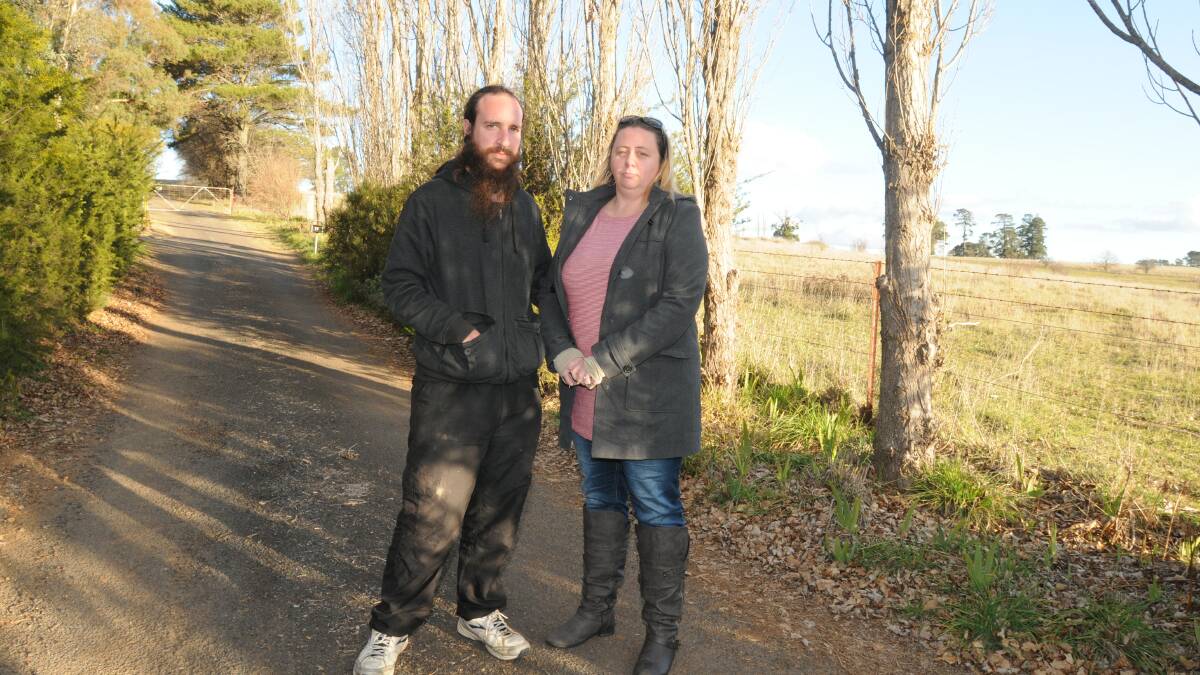 KEEP GREEN SPACE: Lucknow residents Daniel Taurins and Natalee Selwood hope Orange City Council will not proceed with housing development near their home. Photo: JUDE KEOGH                                  0707lucknowdev2