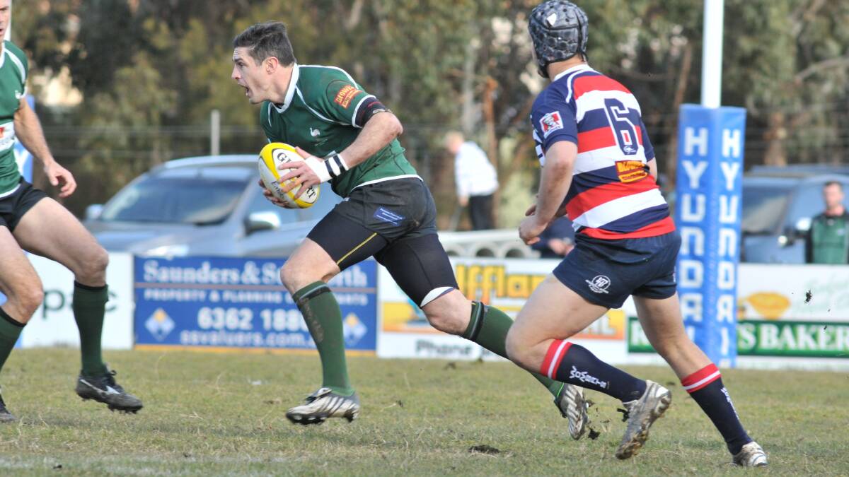 IN THE LEAD: Nigel Staniforth helped Orange Emus to a 53-3 thumping of Narromine in their Blowes Clothing Cup clash. Photo: JUDE KEOGH 0808emus3