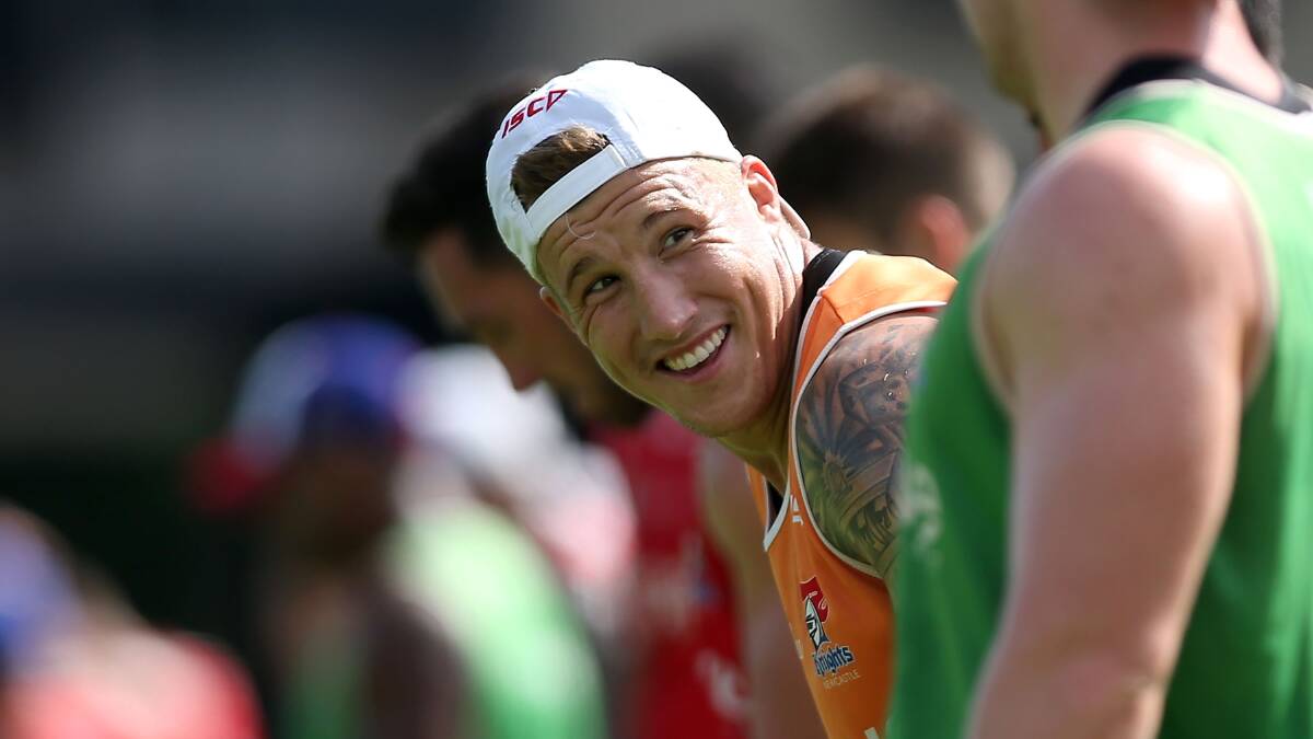 PICK ME, BROWNY: Knights and NSW Blues halfback Trent Hodkinson is hoping to be fit for his side’s trial against Canberra in Orange next Saturday. Photo: GETTY IMAGES