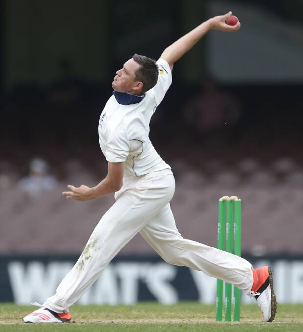 ADVANTAGE SPIN: Chris Tremain, pictured during the Sheffield Shield match at the SCG, says the pink ball works in favour of spinners. Photo: Brett Hemming-Getty Images