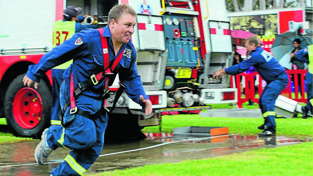 MUDGEE: Andrew Stott from Mudgee 1 Brigade in action at the Fire and Rescue NSW Firefighter Regional Championships held in Mudgee last weekend.