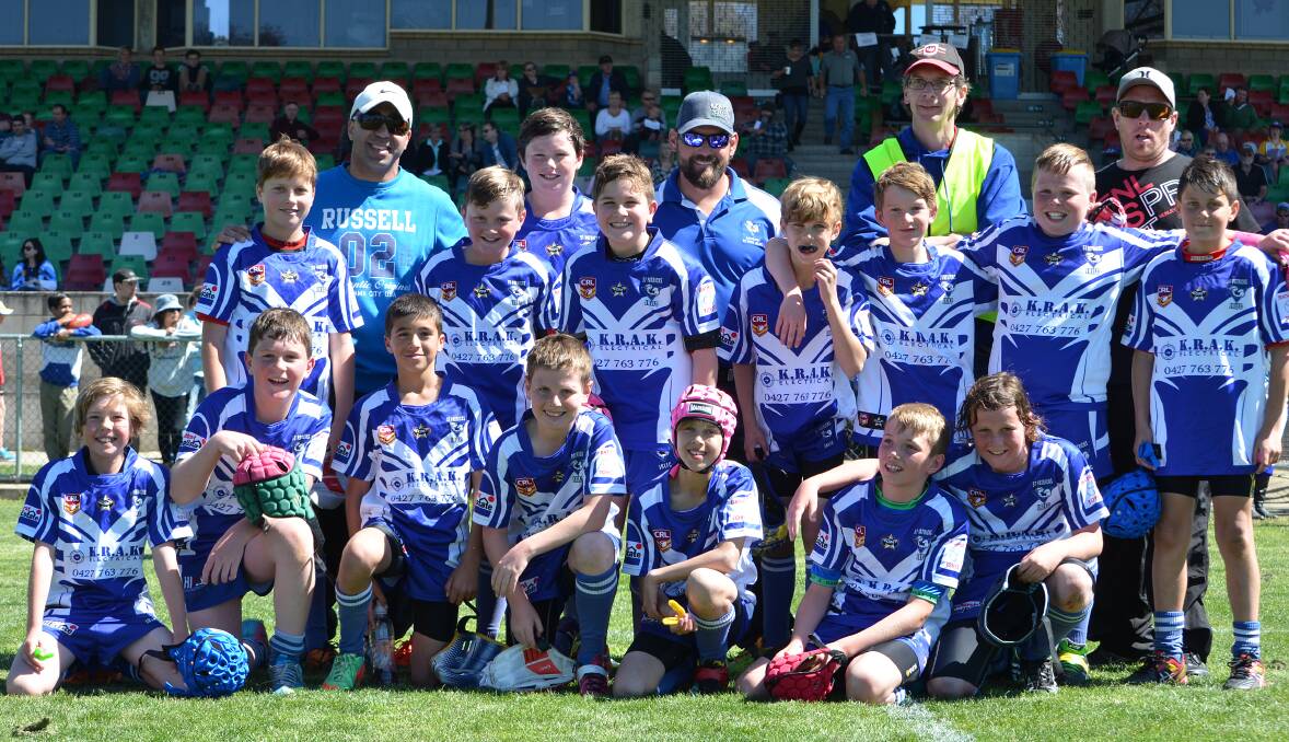 NUMBER ONE: The St Pat’s Blue under 11s side claimed a Group 10 Junior Rugby League premiership on Saturday with their 10th consecutive victory. Photo: ANYA WHITELAW 	092014pats11