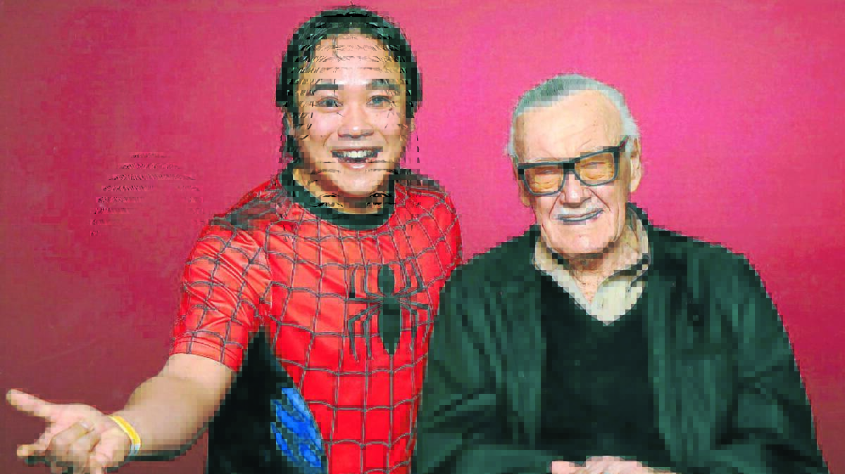 SPIDEY SENSE: Peter Young with the legendary Stan Lee, creator of the Marvel Universe.