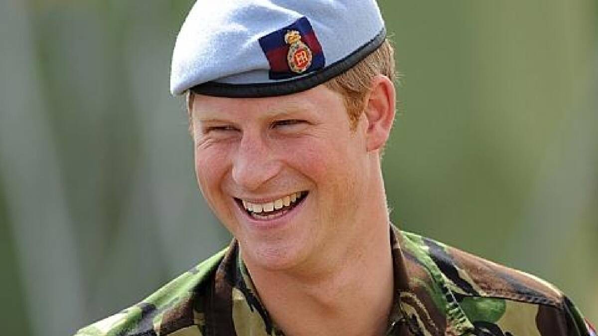 FIGHTING WORDS:  Prince Harry says his years in the army have shaped him and he would like to see a return to national service.
