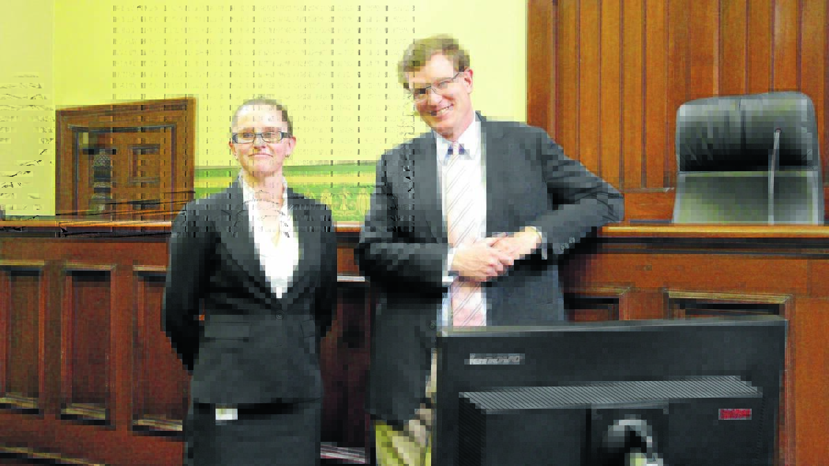 WELCOME ADDITION: Orange courthouse’s Olivia Lee and member for Orange Andrew Gee are thrilled with funding announced to improve the way court proceedings are recorded. Photo: MEGAN FOSTER