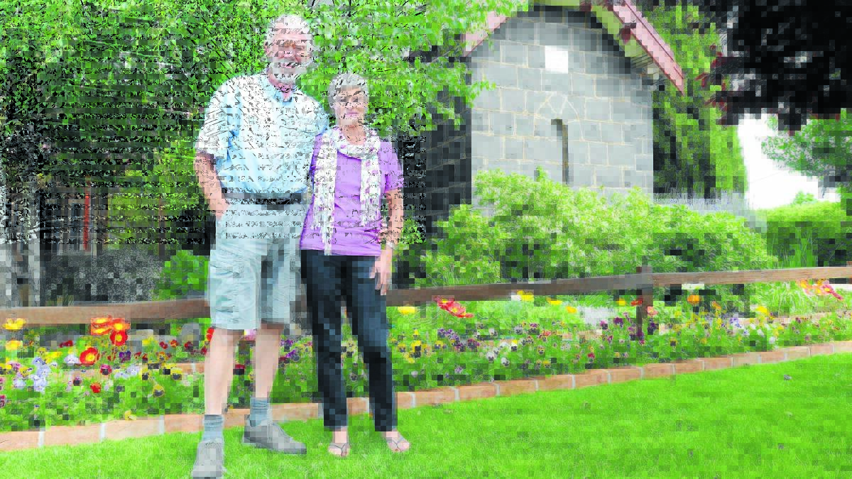PICTURE PERFECT: Gordon Craig and Virginia DeSantis’s garden at Millthorpe’s Old Baptist Church is one of 10 gardens that will be open to the public in the village this weekend. 
Photo: STEVE GOSCH 1030sgramble1
