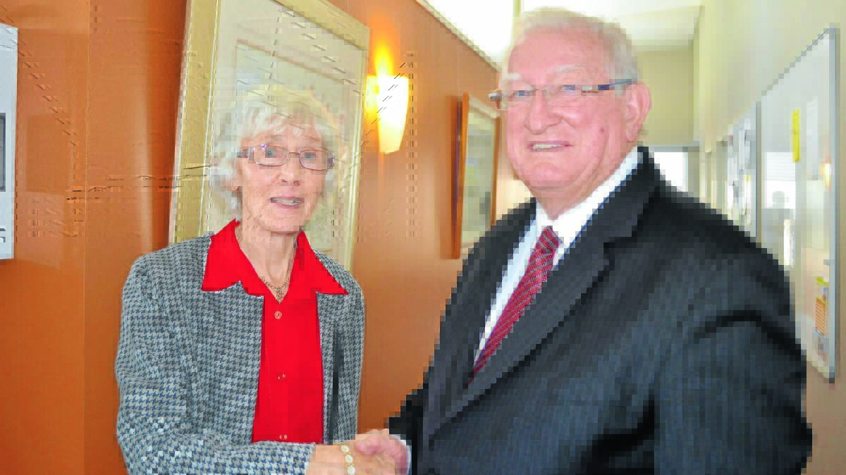 GENEROUS BENEFACTOR: Patricia Finley who made the largest single donation to Western Care Lodge with mayor John Davis at the official opening of the lodge yesterday.