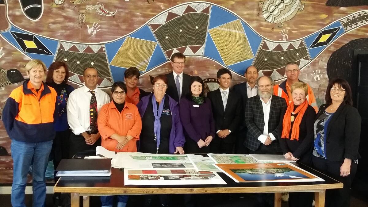 PLANS IN: Minister for Aboriginal Affairs Victor Dominello (fifth from right) and Member for Orange Andrew Gee (centre) threw their support behind the Yugaway motel during a meeting with the Orange Local Aboriginal Land Council members on Thursday. Picture supplied.