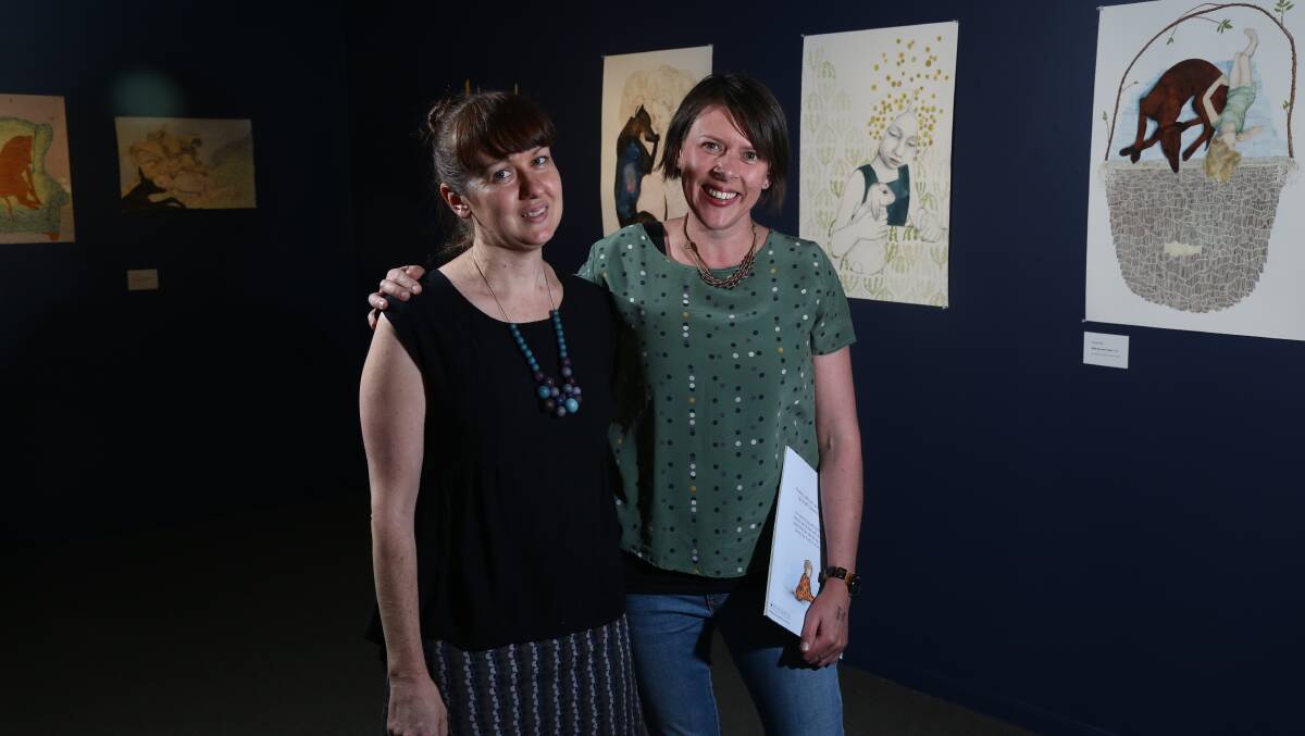 HAPPY COINCIDENCE: Artists Freya Blackwood and Heather Pike will host a double launch of their exhibitions on Friday night. Photo: PHIL BLATCH                                                                                                                                                                  1124pbart2
