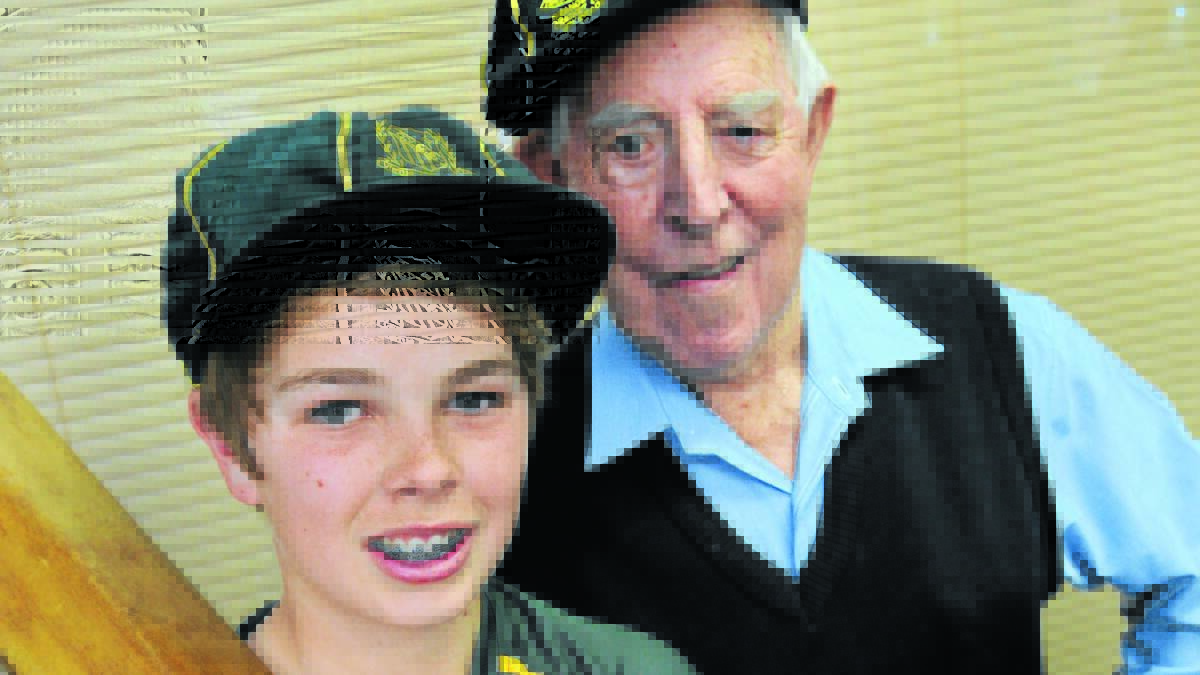 THE YOUNG AND THE OLD: CYMS cricketers Ben Winslade and Tony Kelly. 
Photo: STEVE GOSCH 1022sgcrick1