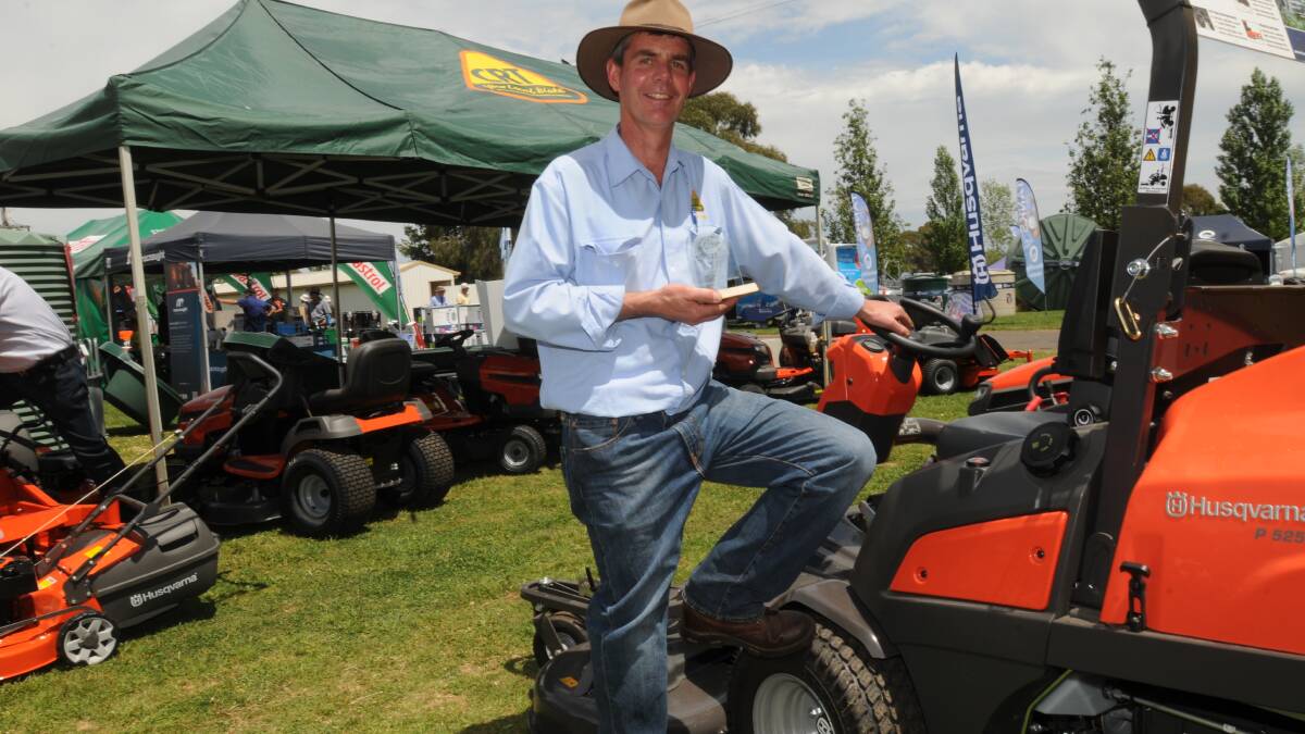 LOCAL BLOKE: Phil Morrow of CRT was pleased to win the local exhibitor award at the Australian National Field Days yesterday. 
Photo: Steve Gosch 1023sgfield23