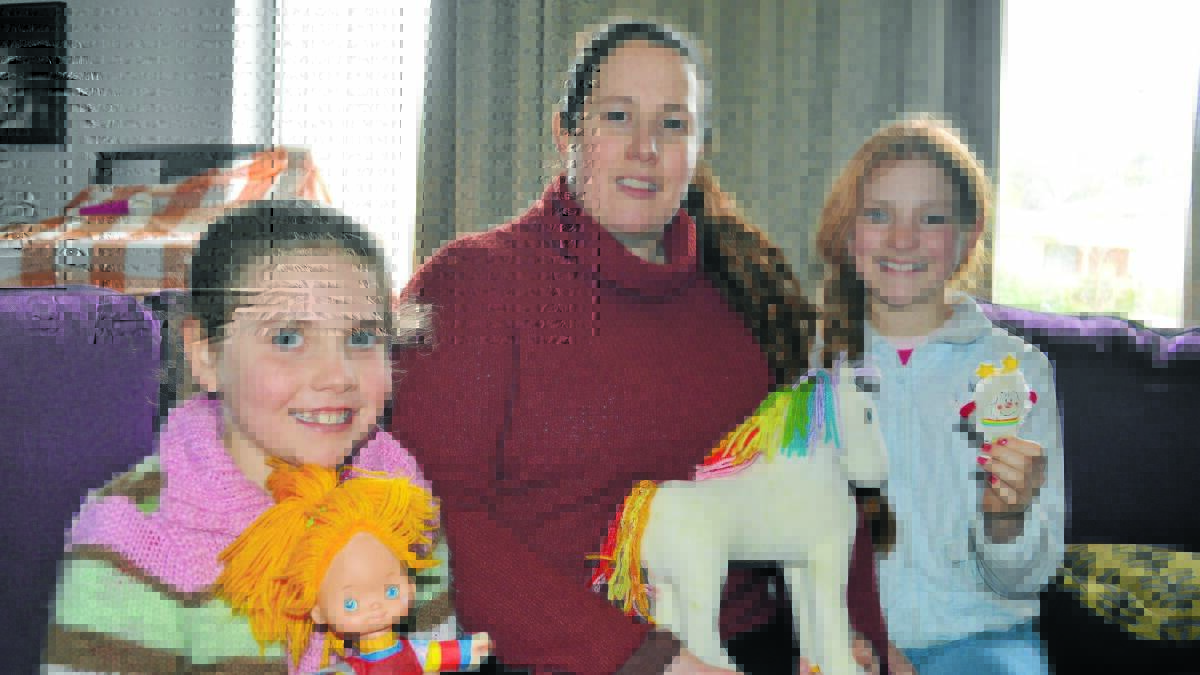 REVIVING A CHILDHOOD FAVOURITE: Rhiannon, Katrina and Abigail Kittler are looking forward to seeing the new Rainbow Brite dolls to see how they compare to the originals. Photo: TANYA MARSCHKE                 