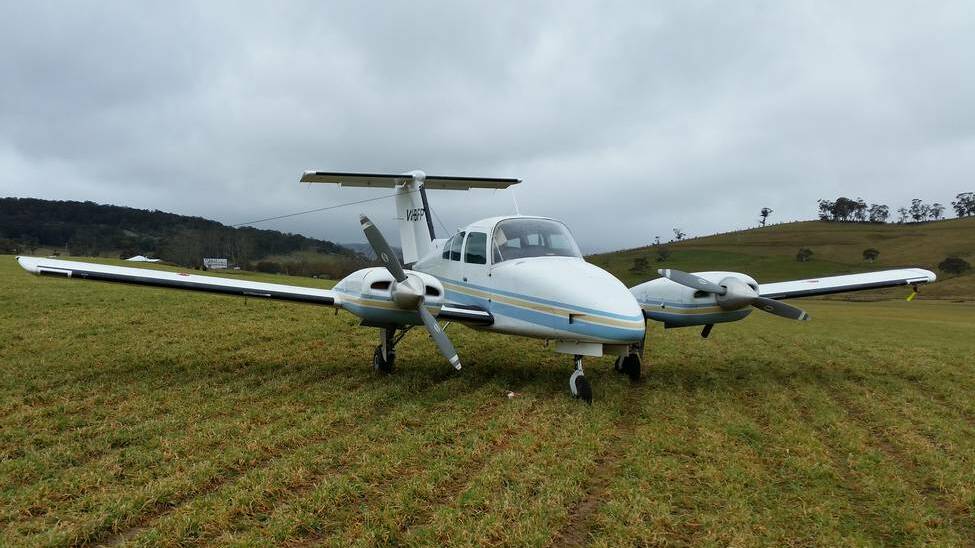 EMERGENCY LANDING: The emergency landing of a small aircraft near Oberon in August will soon feature in a 60 Minutes episode. Photo: TOP NOTCH VIDEO