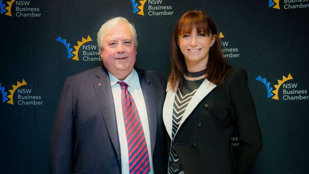 BIG IMPRESSION: Controversial federal MP Clive Palmer with Orange businesswoman and NSW Business Chamber board member Ellie Brown. Photo: NSW Business Chamber.
