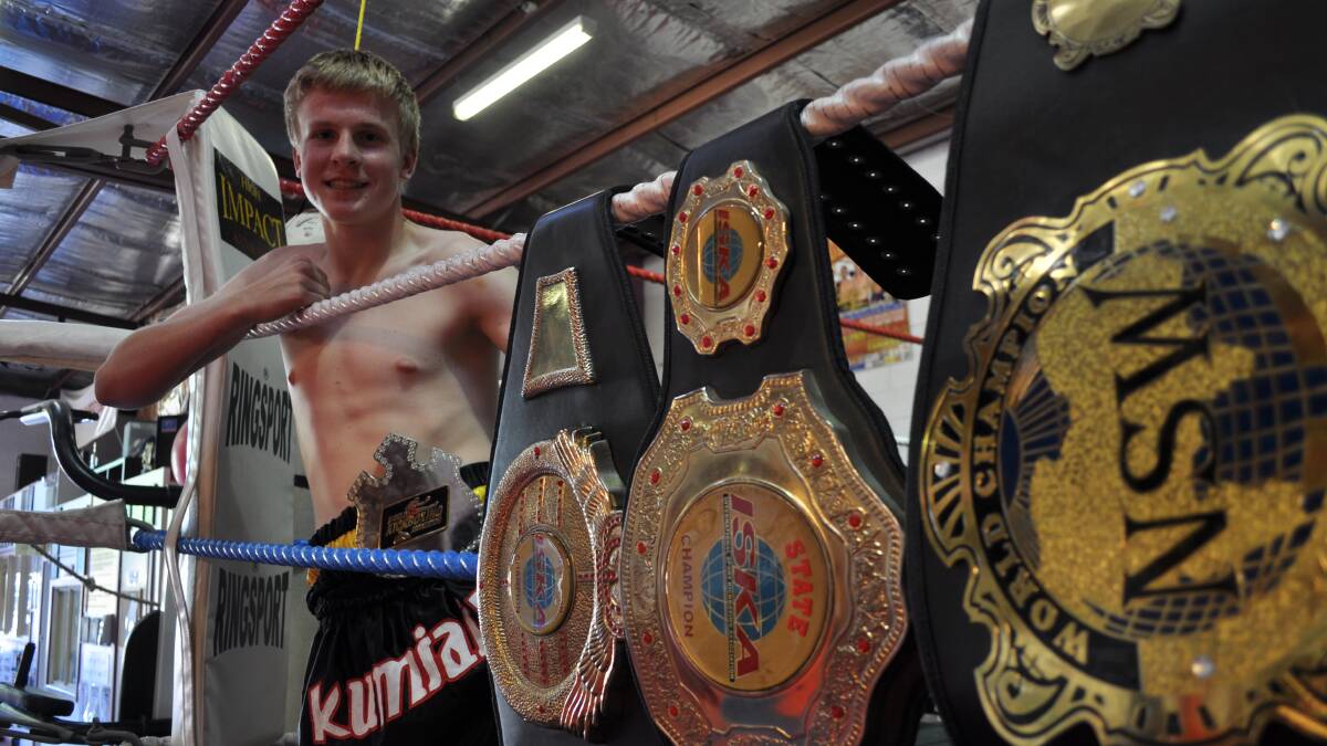 TALL ORDER: Charlie Bubb's WKA superwelter weight title is on the line tonight. Bubb will defend his title against Chris Chapman at the Central Coast League Club in Gosford. Photo: NICK MCGRATH 1211nmbubb1