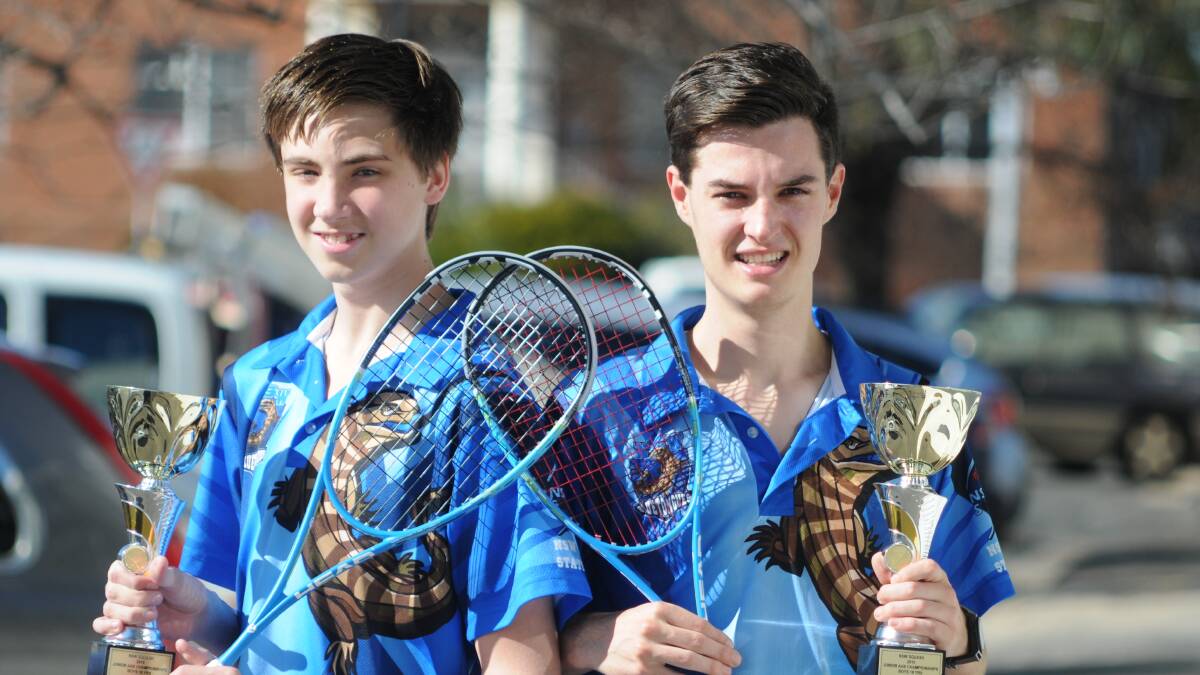 BROTHERS IN ARMS: Step brothers Ryan Bushel-Keegan and Jesse Keegan will head represent NSW together at the 2015 Australian Junior Championships. Photo: JUDE KEOGH 0707squash1