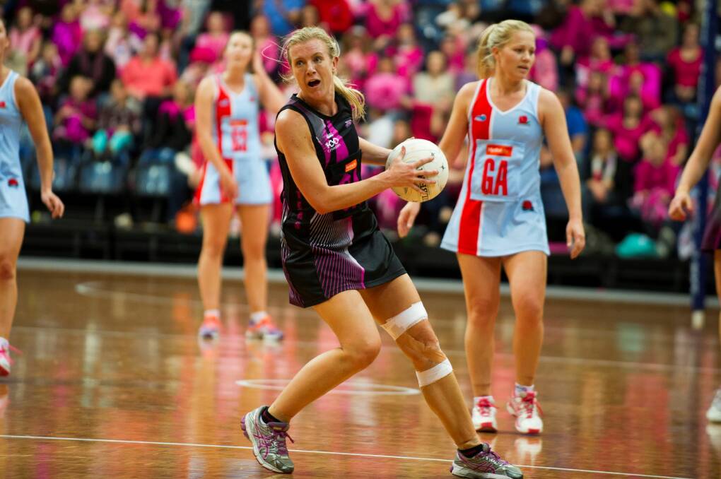 GAME ON: Mardi Aplin, pictured during the 2013 season, will be back on deck with the Canberra Darters this weekend in the Australian Netball League. 			             Photo: NETBALL ACT
