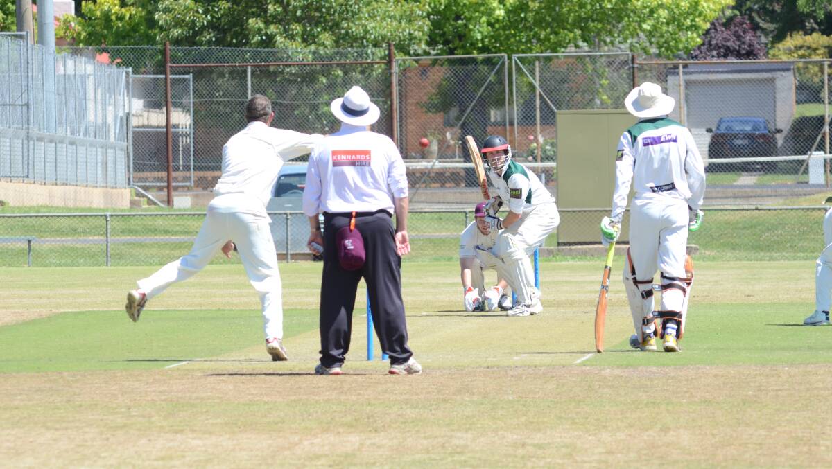 NOT OUT; Orange City batsmen Ben Jonas is looking to lead his side to victory against Kinross today. Photo: JUDE KEOGH 1108wadecrick2