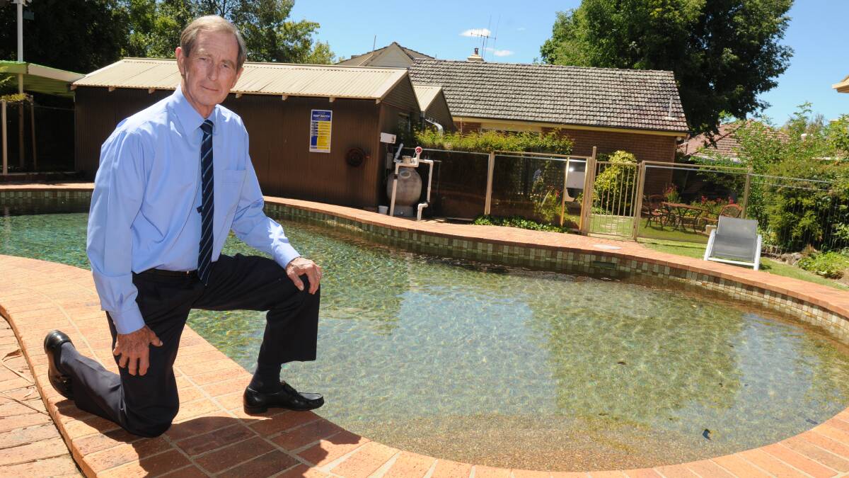 BUSINESS AS USUAL: Central Caleula Motor Lodge owner Colin Longman says changes to pool compliance will not affect his pool's operation. Photo: STEVE GOSCH 0130sgpool1