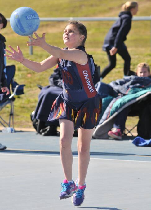 STRONG PERFORMANCE: Coco Gibson and her Catherine McAuley teammates finished third at Tuesday's Schools Cup Regional Final. Photo: JUDE KEOGH 0728netball9