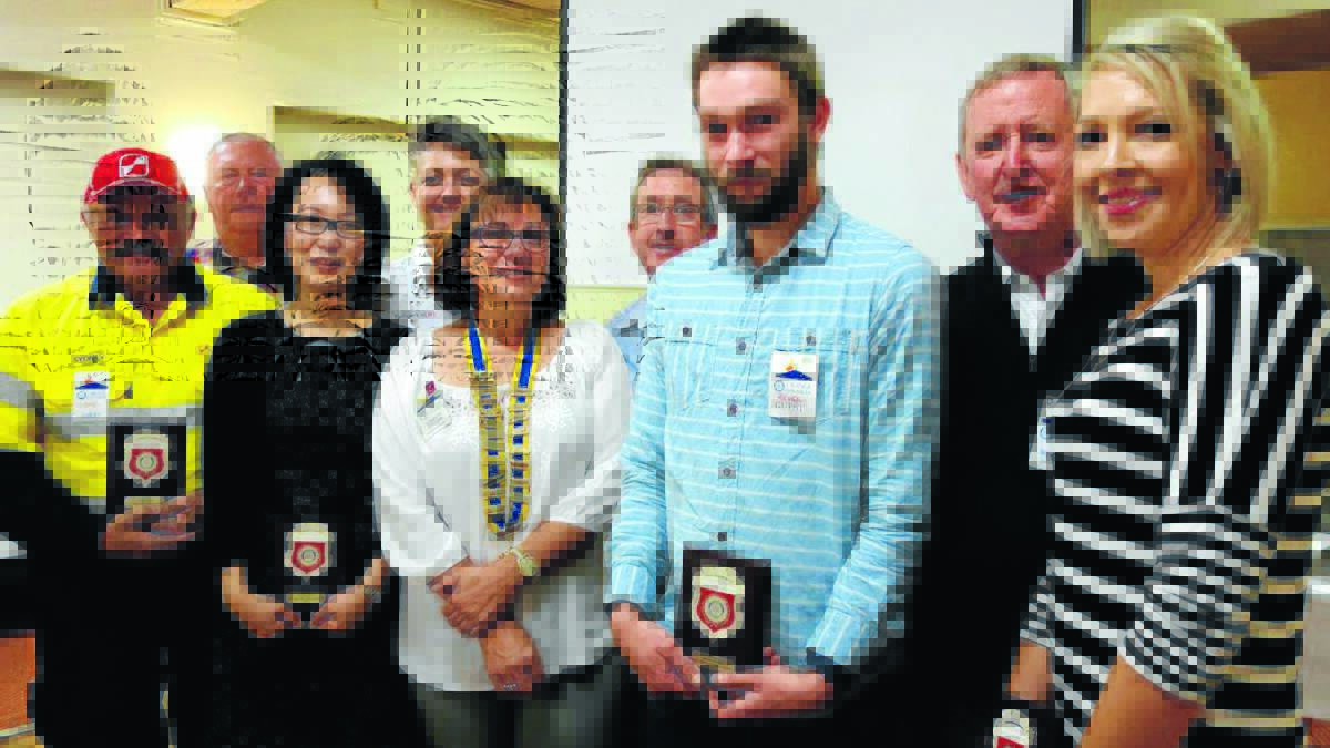 SIMPLY THE BEST: Rotarians (back) Michael Hennessy, Jo McRae, Roger Duff and Paul Rowland with (front) recipients Sydney Dunn, Dr Ying Shi Chang, Rotary Club of Orange Daybreak president Lynette Bullen and recipients Rhys Kearns and Leanne Ziola.
