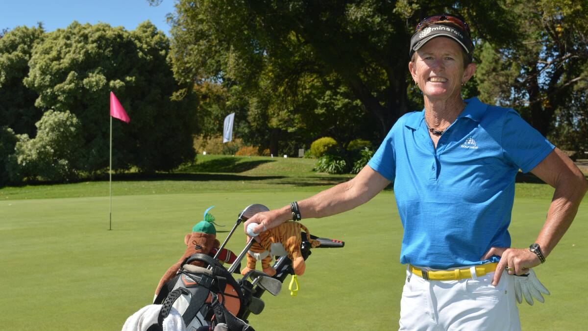 BACK-TO-BACK: Monash Golf Club's Jacqui Morgan secured her second straight Women's NSW Senior Championship yesterday. Photo: MATT FINDLAY 0325mfgolf1