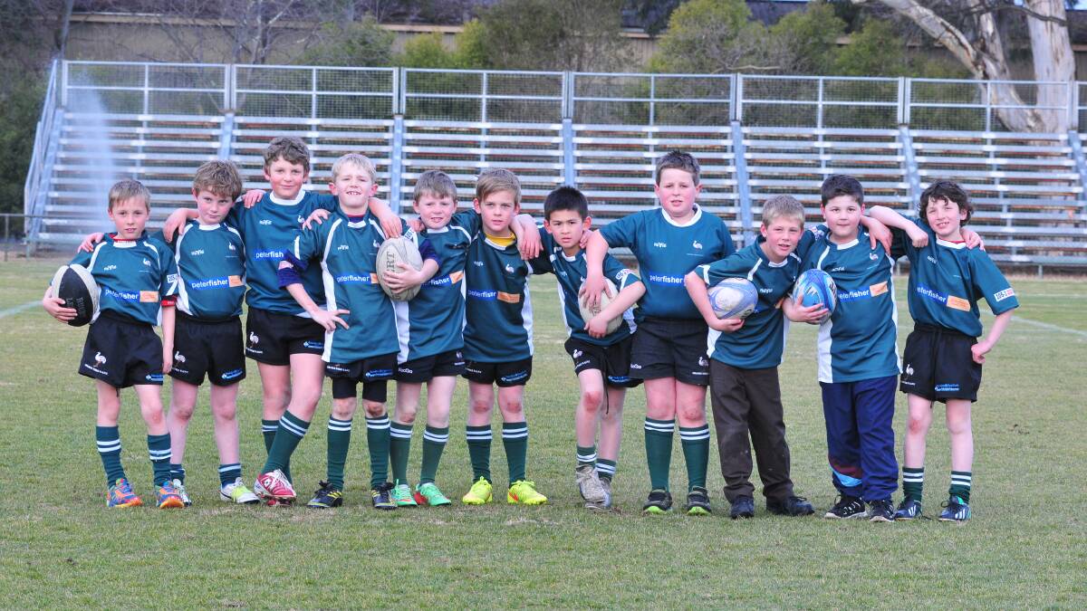 WALLABIES BOUND: Orange Emus under 9s players (from left) Alex VonArnold, George Tancred, Phillip Harris, Ollie Perkins, Johanas Logan, Jack Holland, Gus Tremain, Oscar Laws, Lachy Jacob, Charlie Ferguson and Patrick Toberty will set a high bar for Saturday’s Bledisloe Cup clash in Sydney. Photo: JUDE KEOGH 0812rugby2