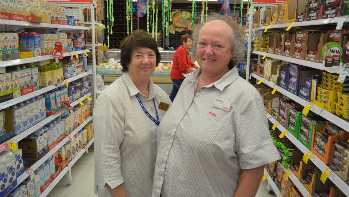 SERVICE: Kerry Foster and Suzanne Wilkinson have a combined 65 years experience at Coles.