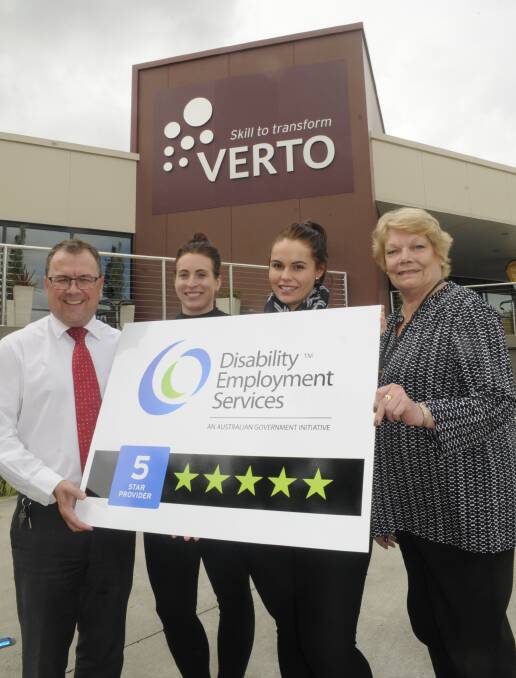 SERVICE: Verto's CEO Ron Maxwell, Charlie Evans, Peta Childs and Claire Stone. Photo: CHRIS SEABROOK