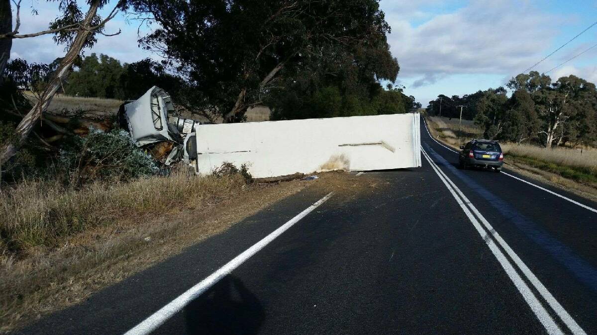 A truck accident has closed part of the road on The Escort Way. Photo: LIVE TRAFFIC NSW/FACEBOOK