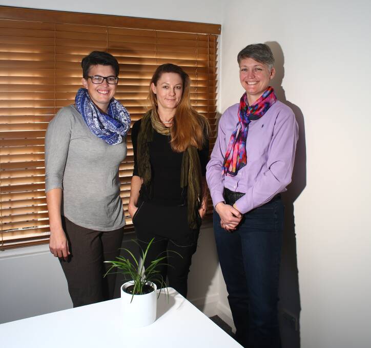 CO-WORKERS: Hayley Barrett, Shah Alford and Joanne McRae have started CoWork Orange, a working space for small businesses. Photo: PHIL BLATCH 0814pbcowork6