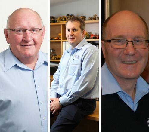 JOB CHANGE: Pybar's new executive chairman Paul Rouse, CEO Brendan Rouse and COO Scott Todd. Photo: SUPPLIED