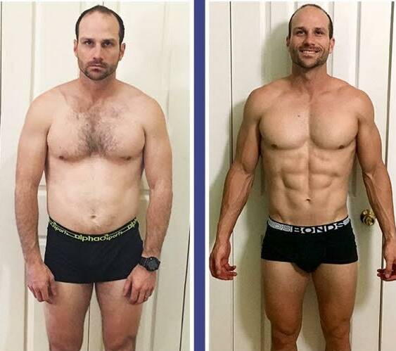 BEFORE AND AFTER: Orange's Anthony Begg has won the F45 Training Studio eight-week challenge. Photo: CONTRIBUTED