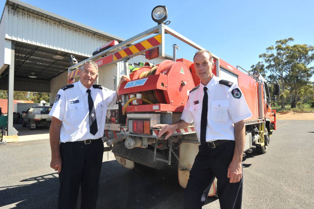 READY TO ROLL: RFS Superintendent and Canobolas Zone manager David Hoadley and operations officer Brett Bowden are encouraging residents to have a bushfire plan. Photo: JUDE KEOGH 1207jkrfs1