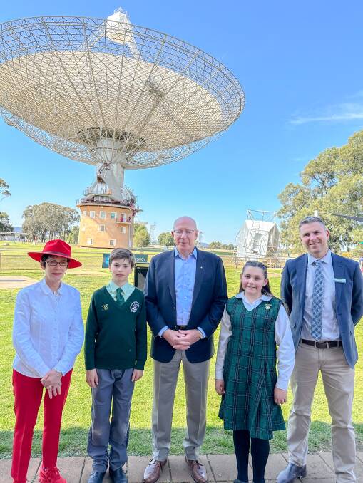 Linda Hurley, William Westcott, Governor General David Hurley, Charlotte Ballantyne and Parkes Christian School principal Glen Westcott at the lunch at the Dish on September 7. Photo supplied