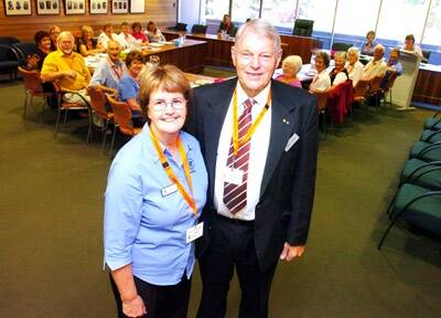 COMPARING NOTES: City of Orange Eisteddfod Society president Carol Smithers with Australian president of the Association of Eisteddfod Societies, Tony Kemper.