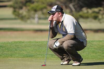 CONCENTRATING: Nick Bolton considers his next move during a round of golf at Orange Ex-Services Country Club on Saturday.