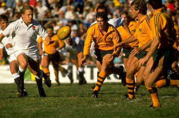 GLORY DAYS: James Grant in action for the Wallabies against England in 1988.