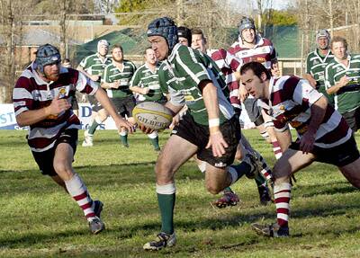 IN THE CLEAR: Orange Emus winger Joel Plummer finds some open space against Parkes.