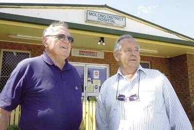 DOWNGRADE FEARS: Molong resident Des Sullivan and Cabonne deputy mayor Noel Bleakley are concerned Molong District Hospital will be downgraded or closed after the Waluwin Community and Family Centre opens in Molong in November.