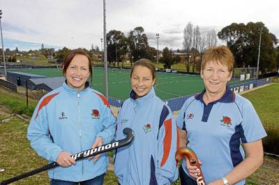 TOP THREE: Orange’s Mel Hope (left), Alex Murray and Sue Hope all returned from the Australian Women’s Veterans Hockey Championships with medals.